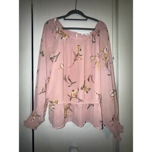 DR2 Daniel Rainn Women's XL Floral Pink Blouse Top